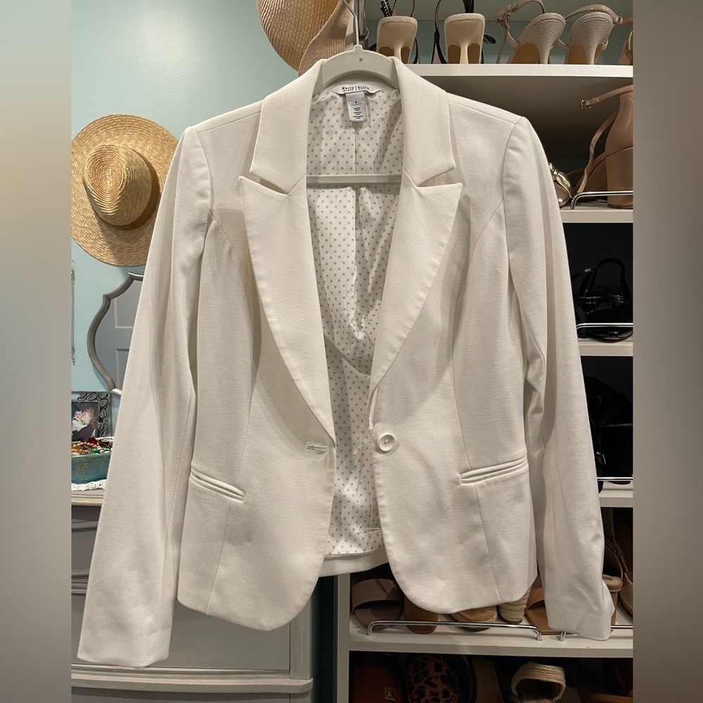 White House Black Market Classic White Blazer